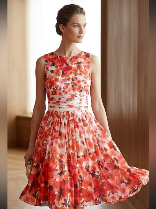 Lauren Ralph Lauren Dresses & Skirts - Lauren Ralph Lauren Floral Sleeveless Midi Dress in Red and Pink  NWT